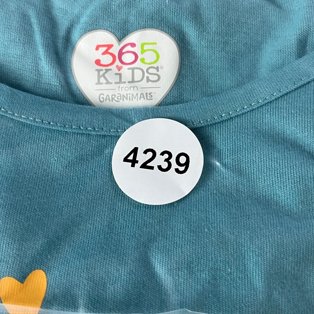 365 Kids from Garanimals Long Sleeve Ruffle Tee Girls 8 Aqua Positive Influencer - Picture 15 of 15